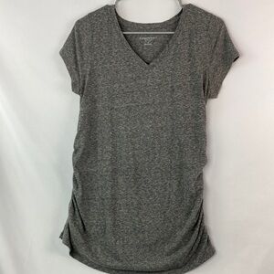 Liz Lange Maternity heathered gray cap short sleeve maternity shirt M